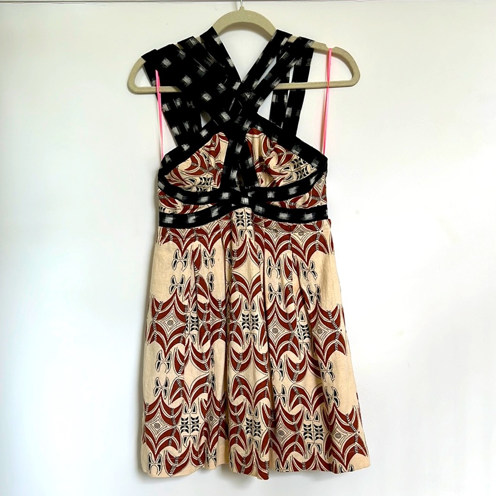 Adorable vintage Free People African/Indian strapless mini dress